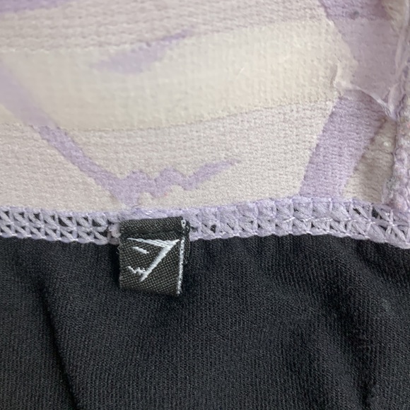 GYMSHARK Crop Capri Leggings Black Purple Secure waistband Stretchy Size Small - Picture 4 of 12